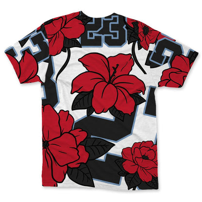 Fire-Red-5s-NastyJamz-T-Shirt-Match-23-Floral-All-Over-Print-Flower