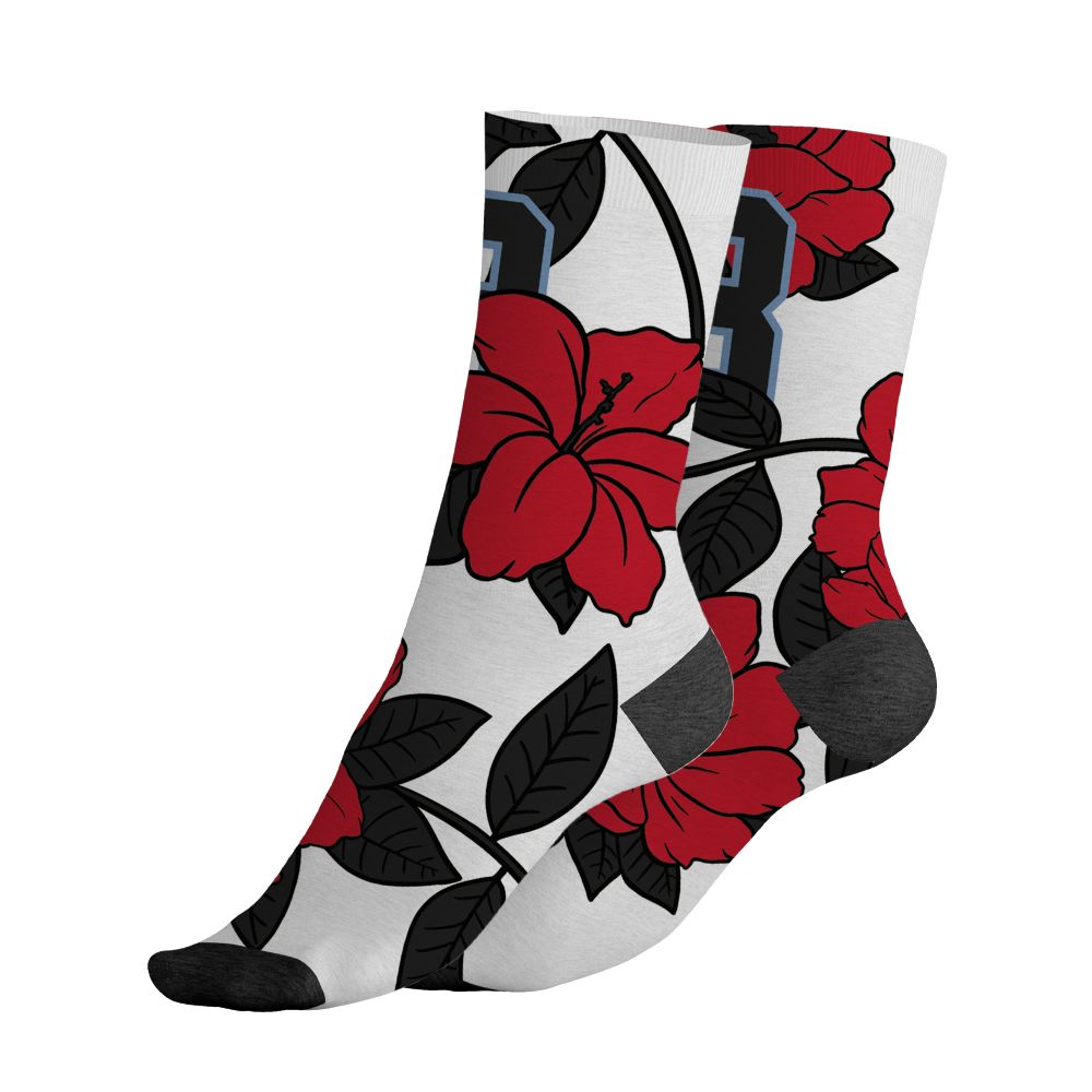 Fire-Red-5s-NastyJamz-Socks-Match-23-Floral-All-Over-Print-Flower