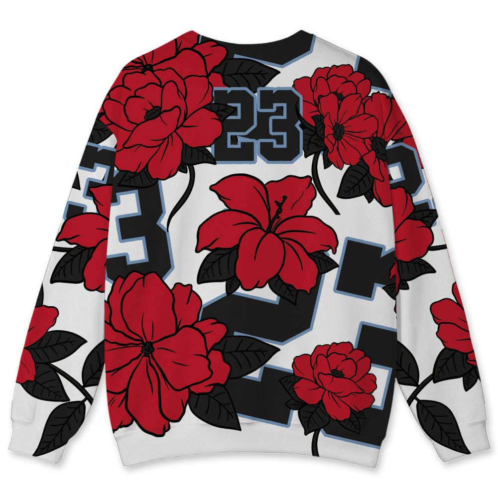 Fire-Red-5s-NastyJamz-Sweatshirt-Match-23-Floral-All-Over-Print-Flower