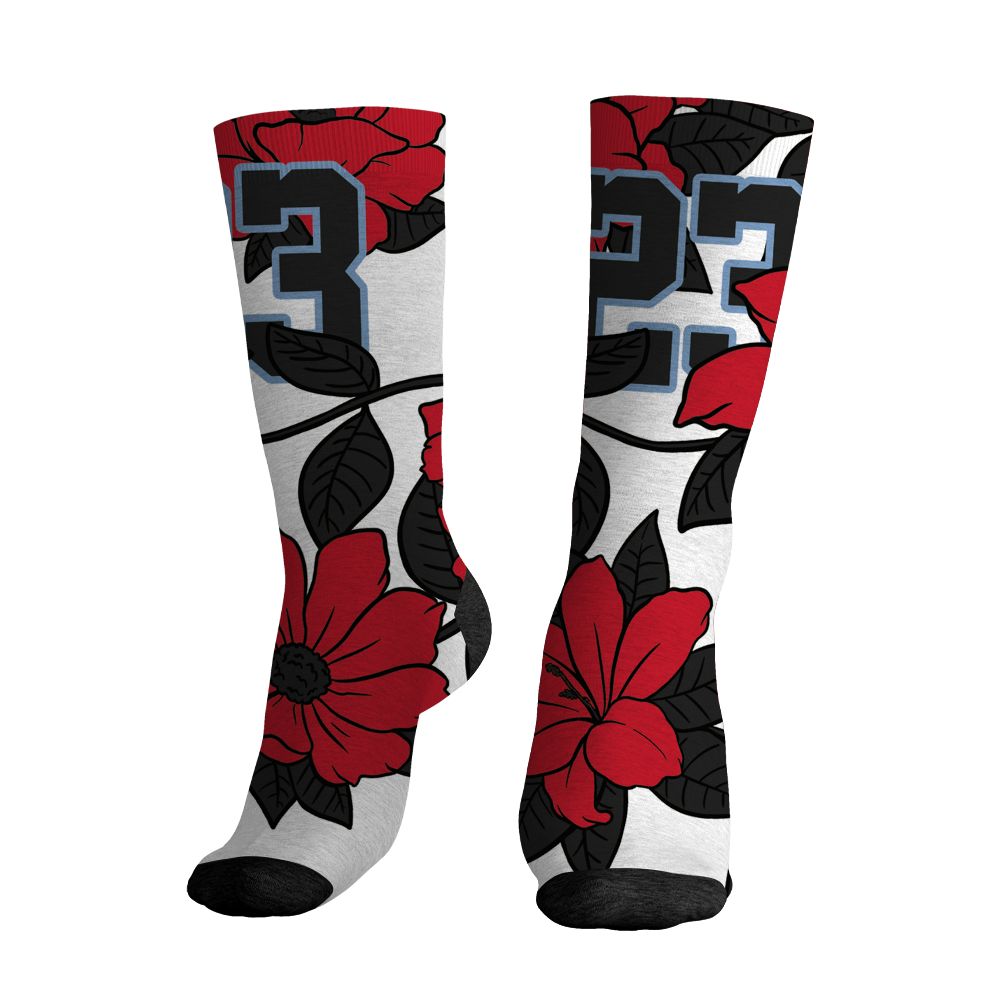 Fire-Red-5s-NastyJamz-Socks-Match-23-Floral-All-Over-Print-Flower