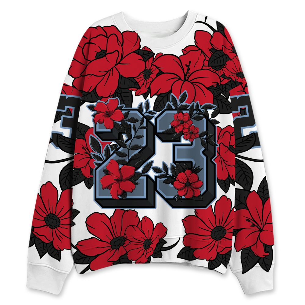 Fire-Red-5s-NastyJamz-Sweatshirt-Match-23-Floral-All-Over-Print-Flower