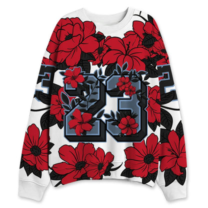 Fire-Red-5s-NastyJamz-Sweatshirt-Match-23-Floral-All-Over-Print-Flower