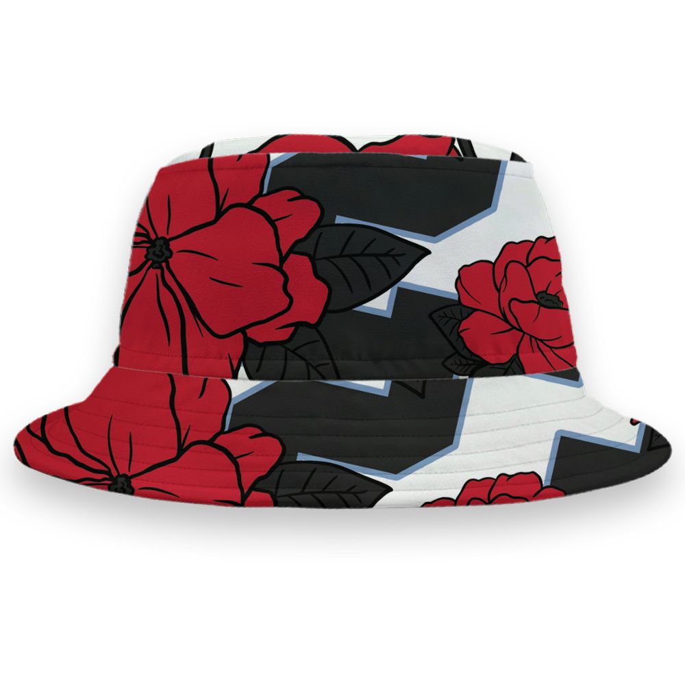 Fire-Red-5s-NastyJamz-Bucket-Hat-Match-23-Floral-All-Over-Print-Flower