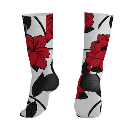 Fire-Red-5s-NastyJamz-Socks-Match-23-Floral-All-Over-Print-Flower