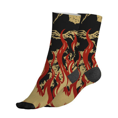 Pizza-4s-NastyJamz-Socks-Match-23-Burning-Fire-All-Over-Print