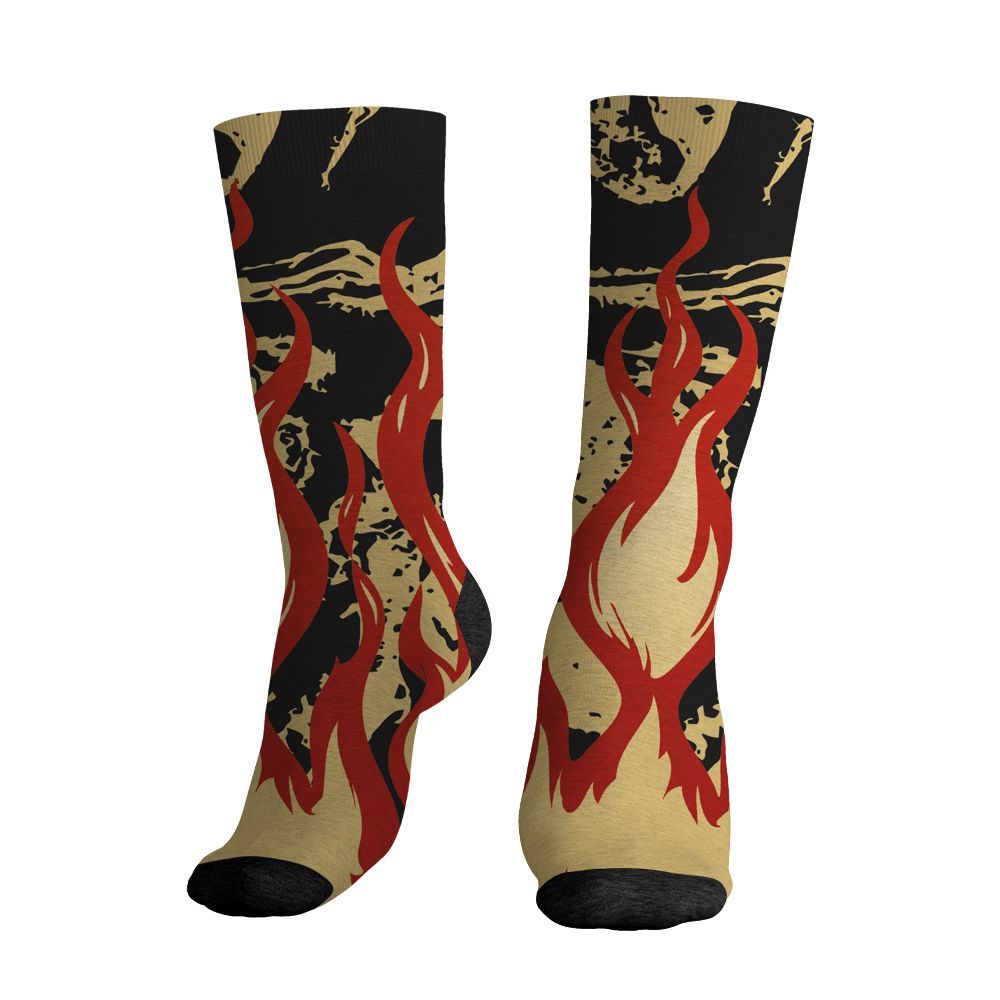 Pizza-4s-NastyJamz-Socks-Match-23-Burning-Fire-All-Over-Print