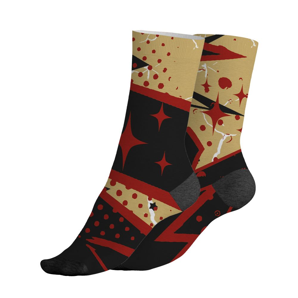 Pizza-4s-NastyJamz-Socks-Match-Pain-Into-Power-All-Over-Print