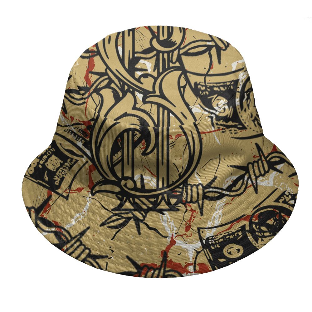 Pizza-4s-NastyJamz-Bucket-Hat-Match-Tough-People-Never-Fall-All-Over-Print