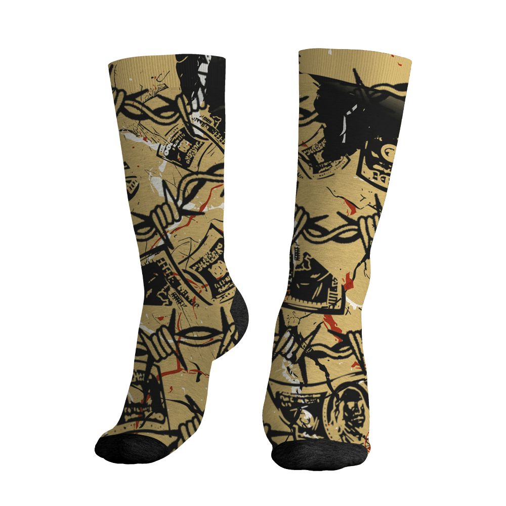 Pizza-4s-NastyJamz-Socks-Match-Tough-People-Never-Fall-All-Over-Print