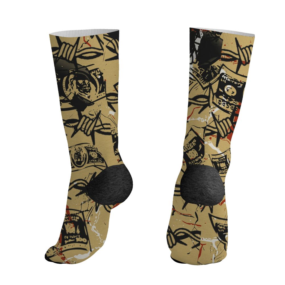 Pizza-4s-NastyJamz-Socks-Match-Tough-People-Never-Fall-All-Over-Print