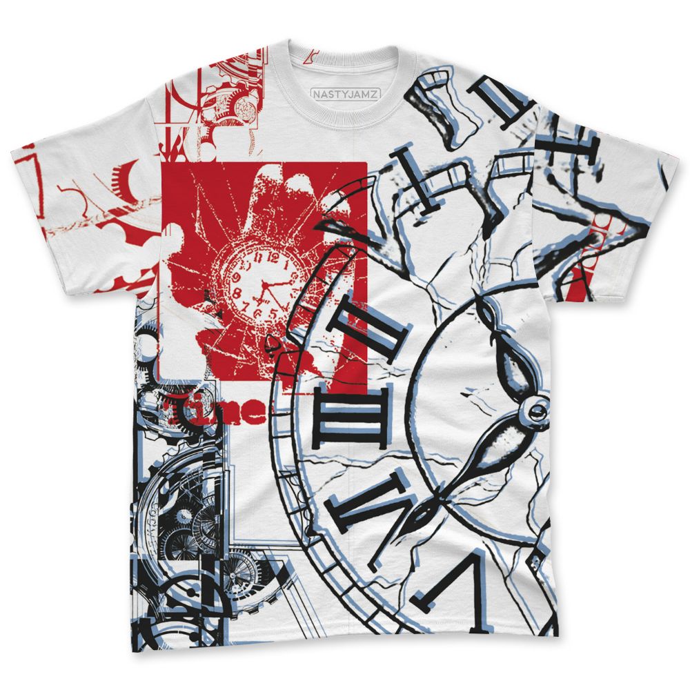 Fire-Red-5s-NastyJamz-T-Shirt-Match-Pattern-Broken-Time-All-Over-Print