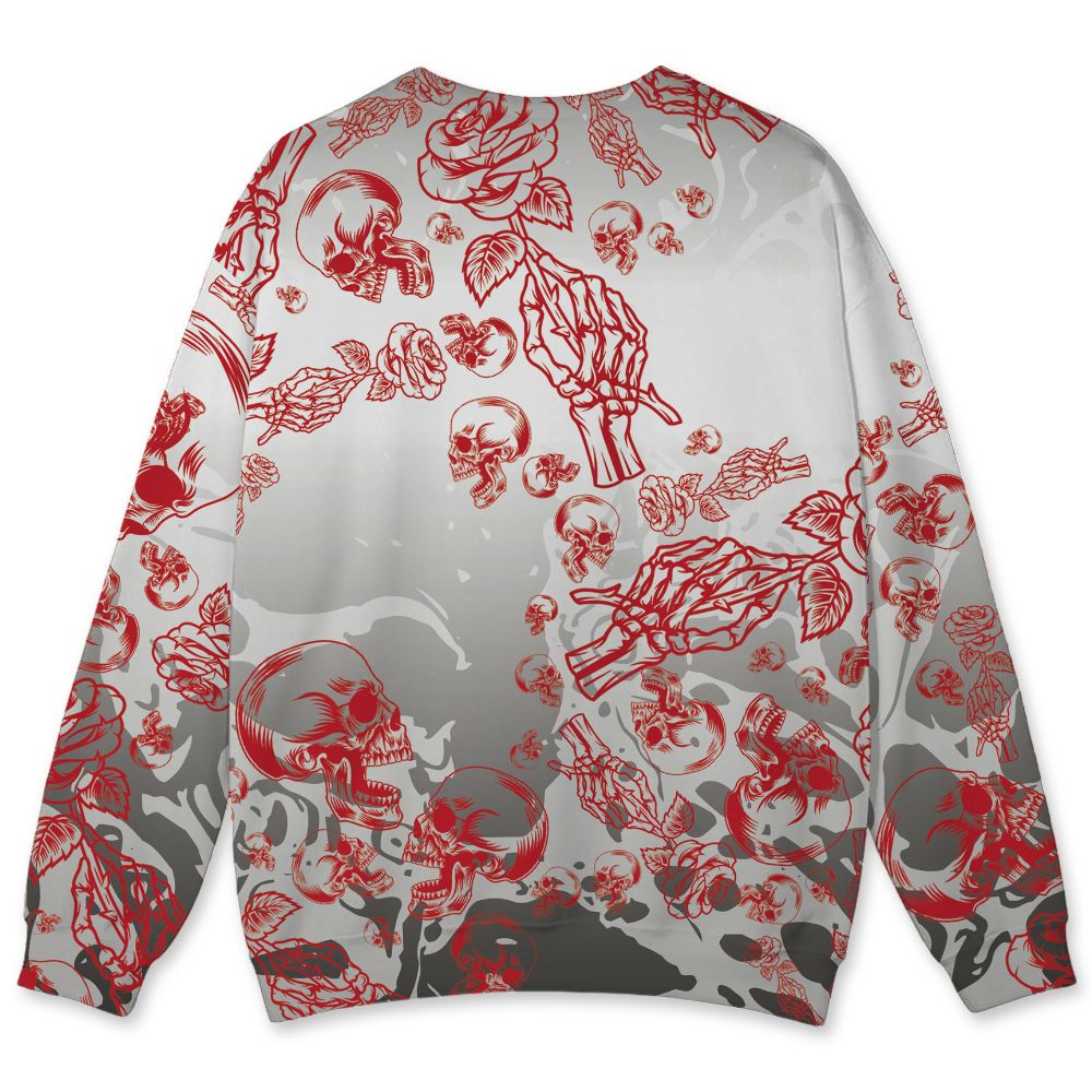 Fire-Red-5s-NastyJamz-Sweatshirt-Match-Skulls-Pattern-All-Over-Print