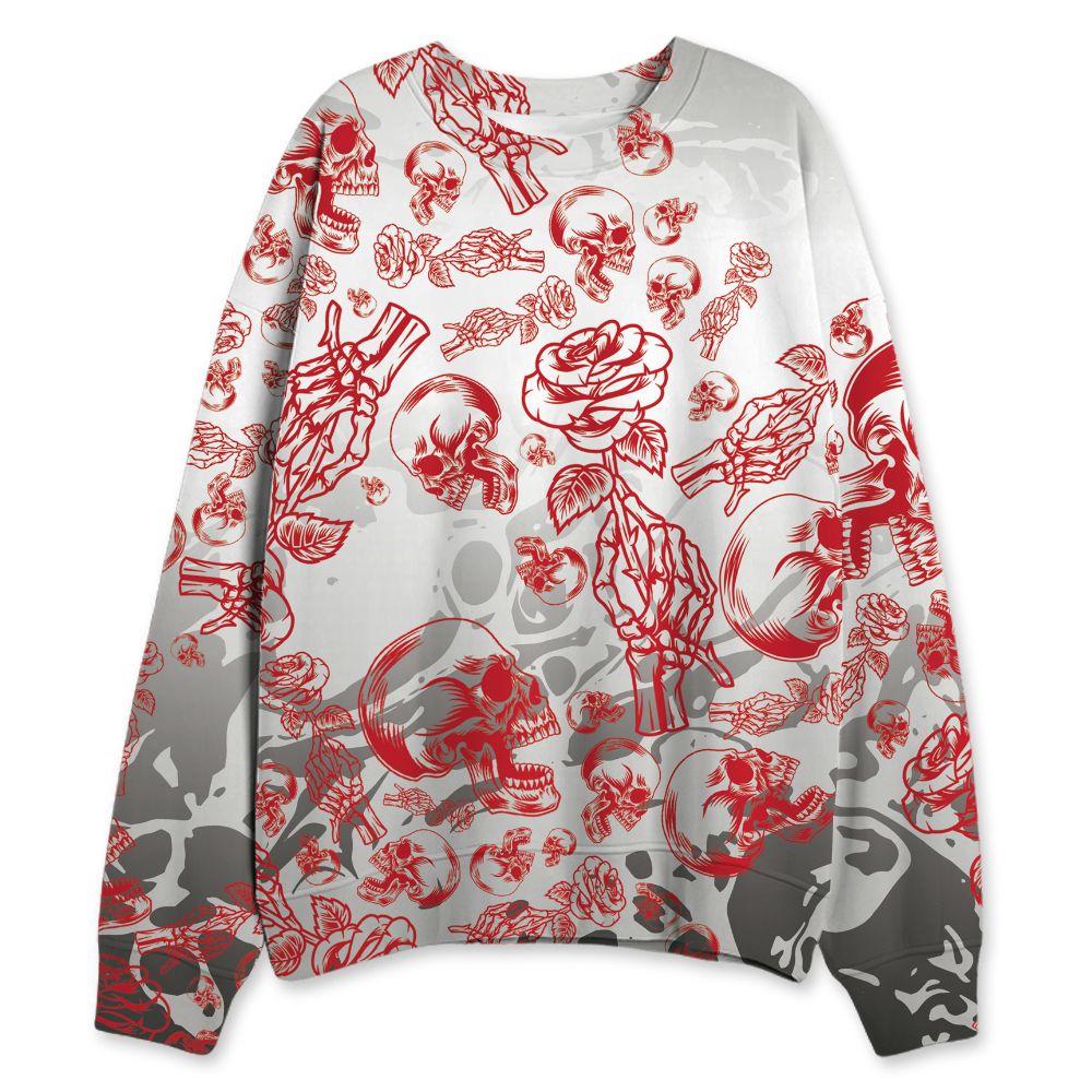 Fire-Red-5s-NastyJamz-Sweatshirt-Match-Skulls-Pattern-All-Over-Print