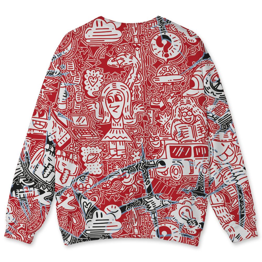 Fire-Red-5s-NastyJamz-Sweatshirt-Match-Back-To-School-Pattern-All-Over-Print