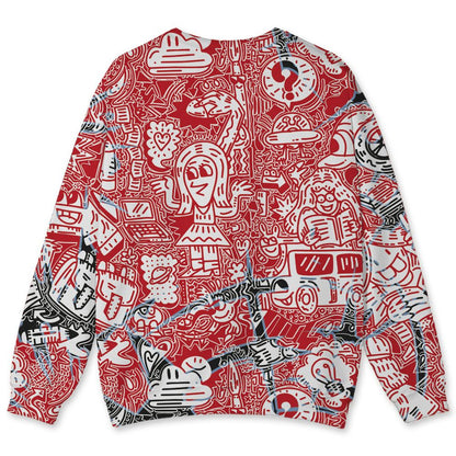 Fire-Red-5s-NastyJamz-Sweatshirt-Match-Back-To-School-Pattern-All-Over-Print
