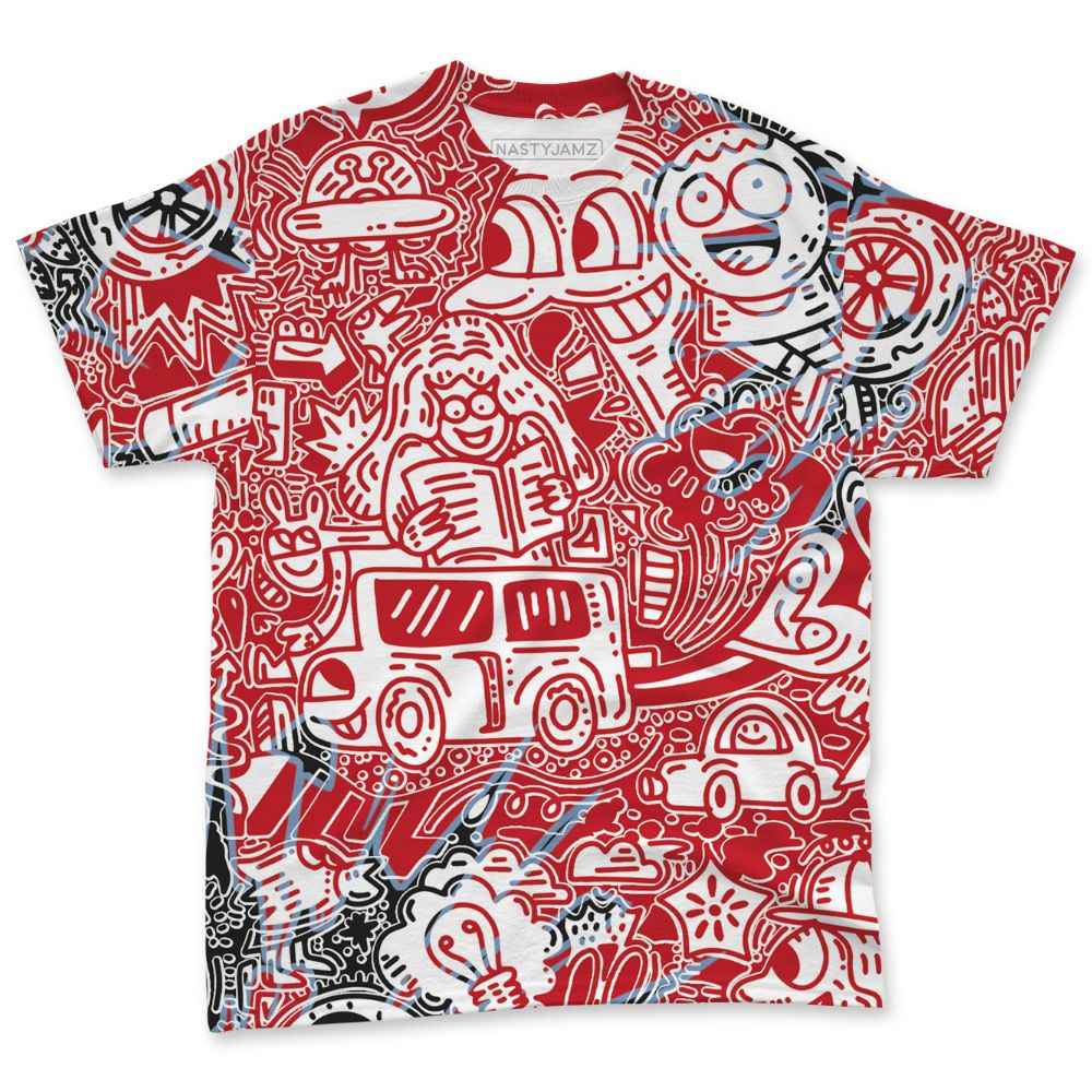 Fire-Red-5s-NastyJamz-T-Shirt-Match-Back-To-School-Pattern-All-Over-Print