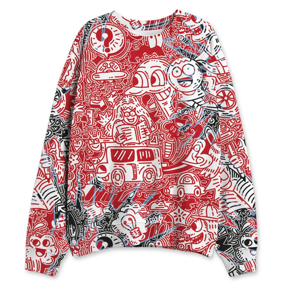 Fire-Red-5s-NastyJamz-Sweatshirt-Match-Back-To-School-Pattern-All-Over-Print