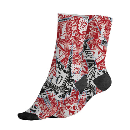 Fire-Red-5s-NastyJamz-Socks-Match-Back-To-School-Pattern-All-Over-Print