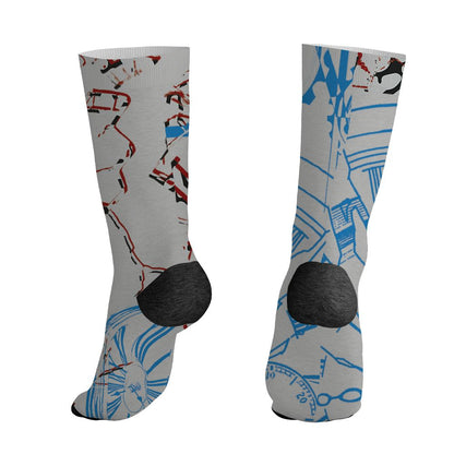 Spizike-Bordeaux-NastyJamz-Socks-Match-Pattern-Broken-Time-All-Over-Print