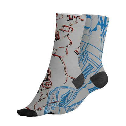 Spizike-Bordeaux-NastyJamz-Socks-Match-Pattern-Broken-Time-All-Over-Print