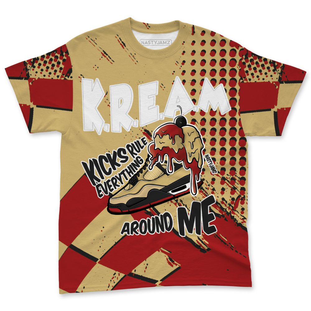 Pizza-4s-NastyJamz-T-Shirt-Match-Kream-Sneaker-All-Over-Print