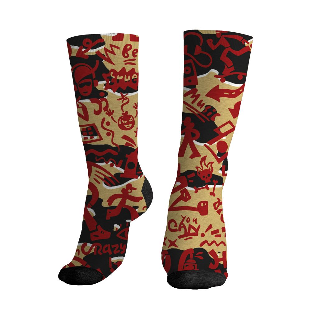 Pizza-4s-NastyJamz-Socks-Match-Pattern-Rap-Streetwear-All-Over-Print