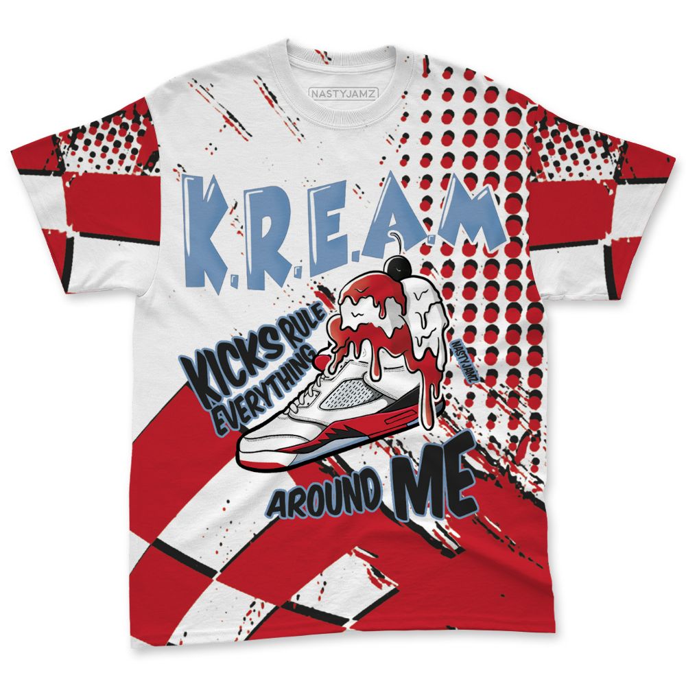 Fire-Red-5s-NastyJamz-T-Shirt-Match-Kream-Sneaker-All-Over-Print