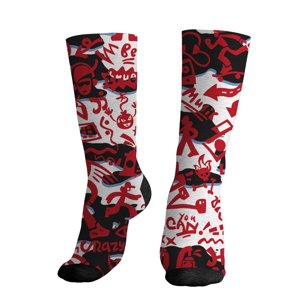 Fire-Red-5s-NastyJamz-Socks-Match-Pattern-Rap-Streetwear-All-Over-Print