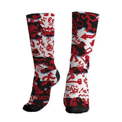 Fire-Red-5s-NastyJamz-Socks-Match-Pattern-Rap-Streetwear-All-Over-Print