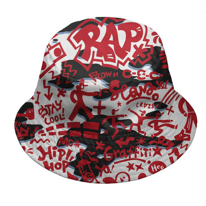 Fire-Red-5s-NastyJamz-Bucket-Hat-Match-Pattern-Rap-Streetwear-All-Over-Print
