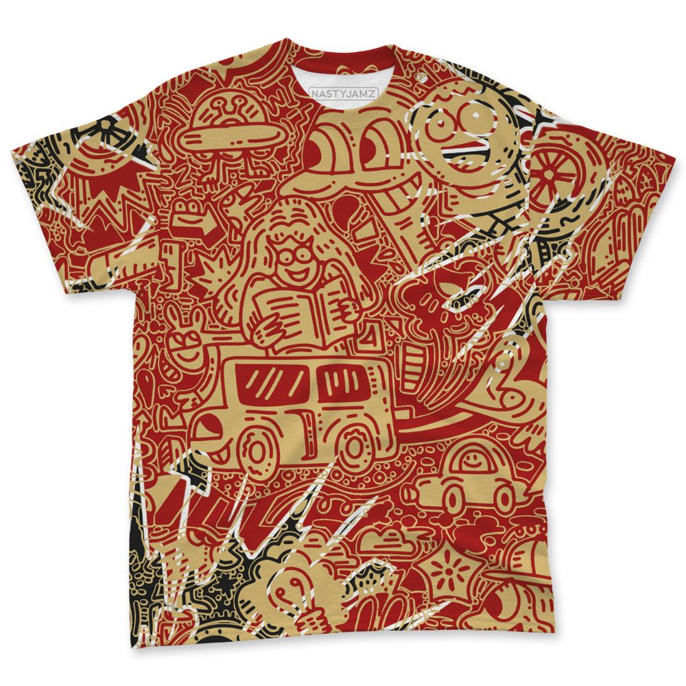 Pizza-4s-NastyJamz-T-Shirt-Match-Back-To-School-Pattern-All-Over-Print