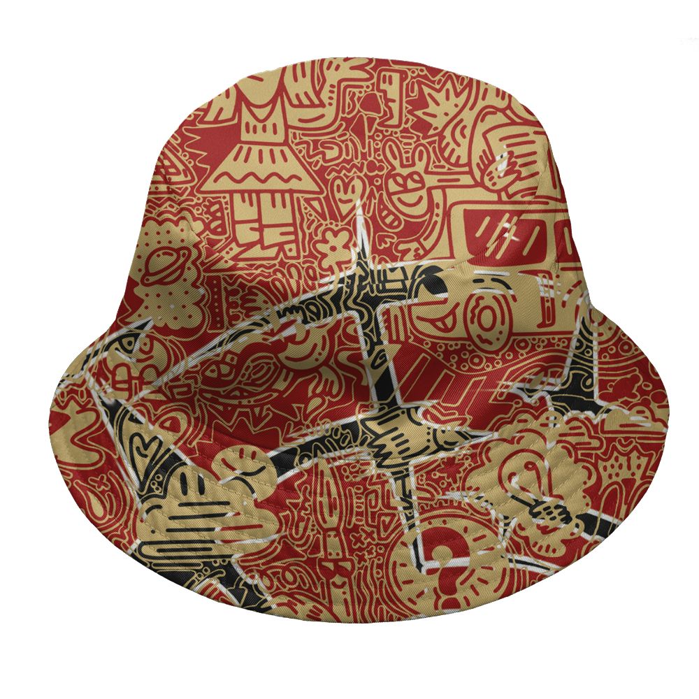 Pizza-4s-NastyJamz-Bucket-Hat-Match-Back-To-School-Pattern-All-Over-Print