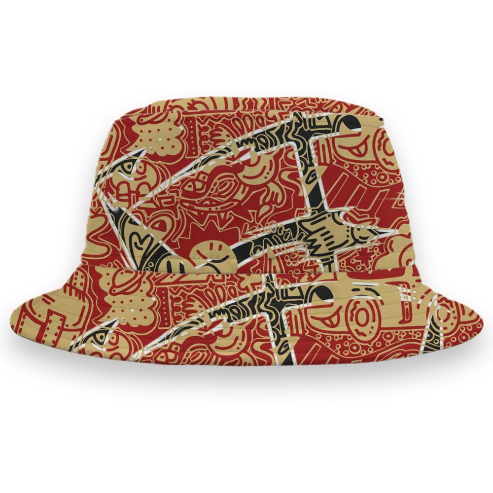 Pizza-4s-NastyJamz-Bucket-Hat-Match-Back-To-School-Pattern-All-Over-Print