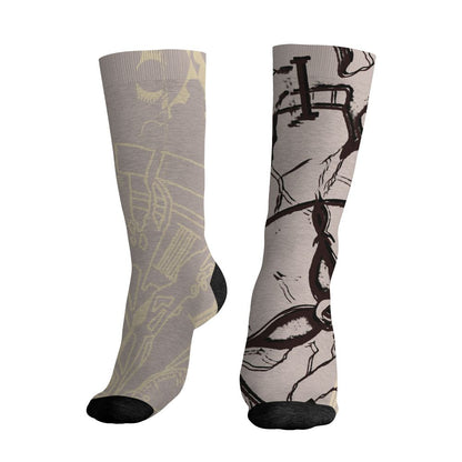 While-You-Were-Sleeping-4s-NastyJamz-Socks-Match-Pattern-Broken-Time-All-Over-Print