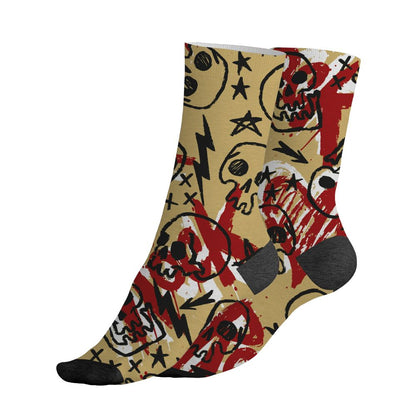 Pizza-4s-NastyJamz-Socks-Match-Love-Rock-Pattern-All-Over-Print