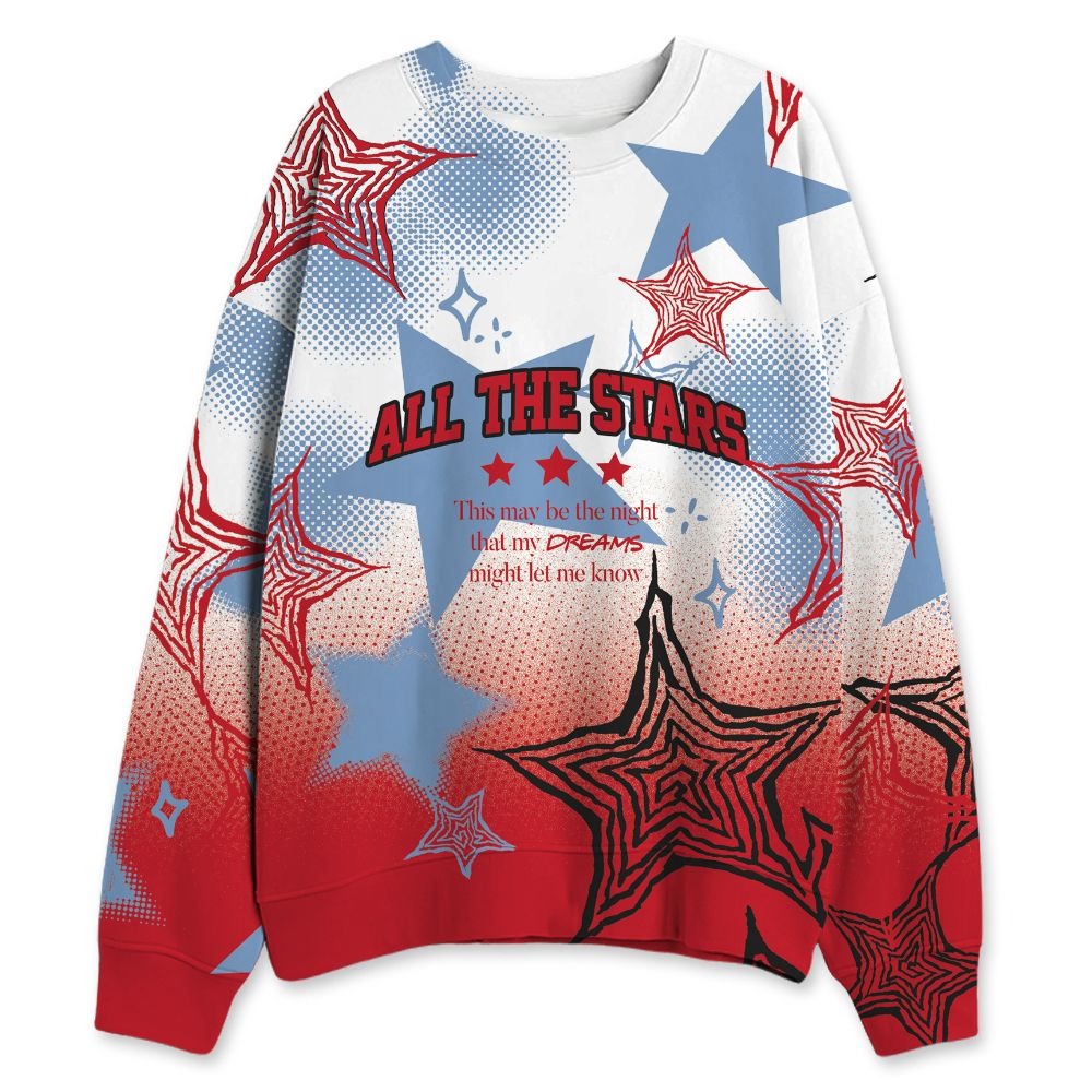 Fire-Red-5s-NastyJamz-Sweatshirt-Match-Pattern-With-All-The-Stars-All-Over-Print