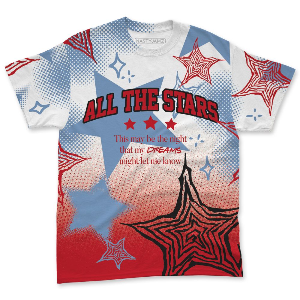 Fire-Red-5s-NastyJamz-T-Shirt-Match-Pattern-With-All-The-Stars-All-Over-Print