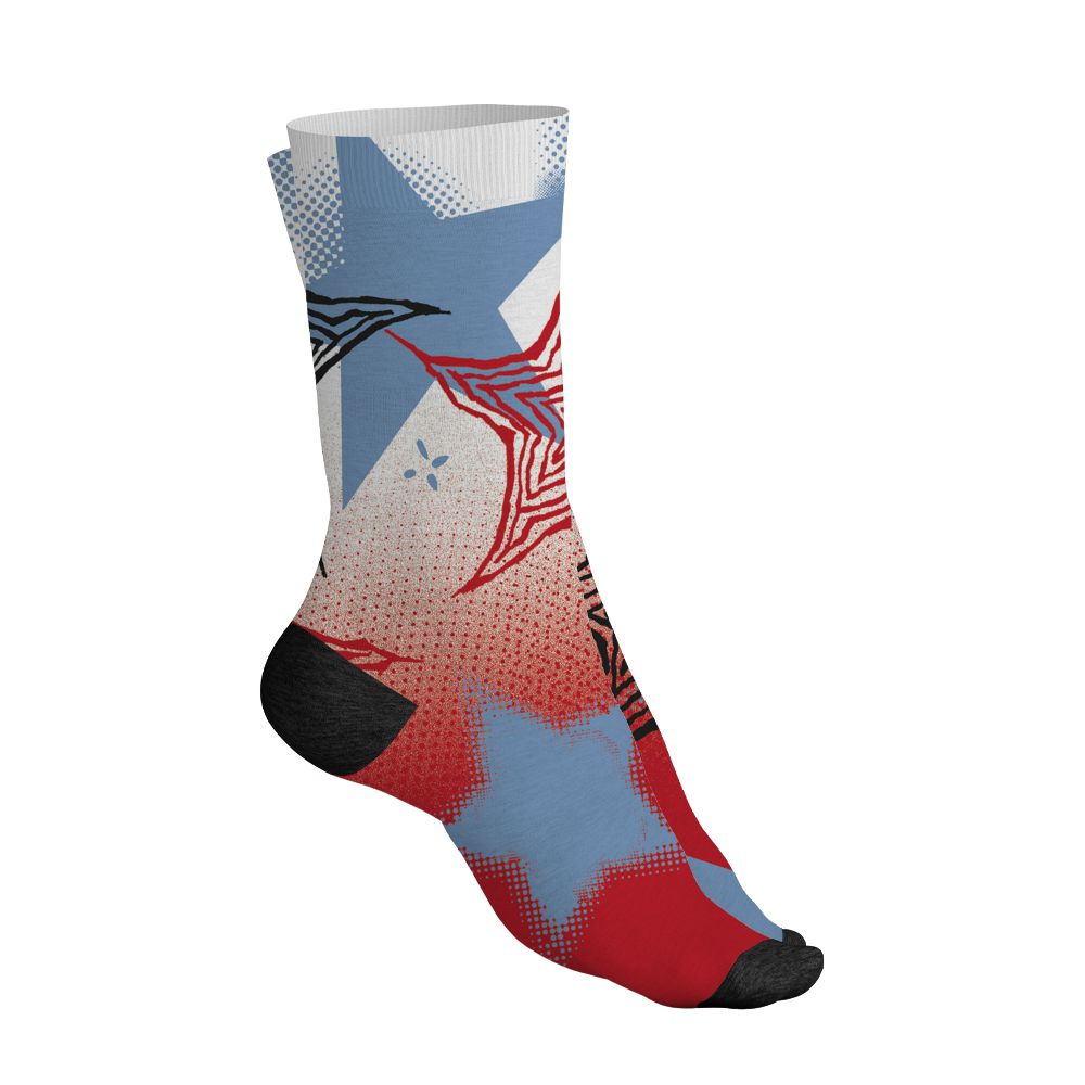 Fire-Red-5s-NastyJamz-Socks-Match-Pattern-With-All-The-Stars-All-Over-Print