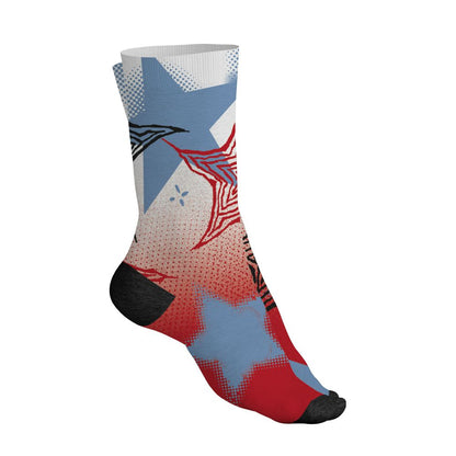 Fire-Red-5s-NastyJamz-Socks-Match-Pattern-With-All-The-Stars-All-Over-Print
