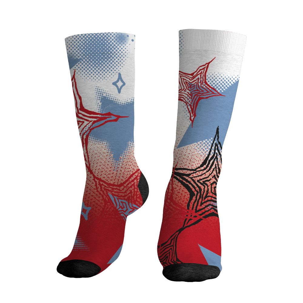 Fire-Red-5s-NastyJamz-Socks-Match-Pattern-With-All-The-Stars-All-Over-Print