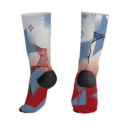 Fire-Red-5s-NastyJamz-Socks-Match-Pattern-With-All-The-Stars-All-Over-Print