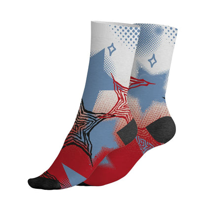 Fire-Red-5s-NastyJamz-Socks-Match-Pattern-With-All-The-Stars-All-Over-Print