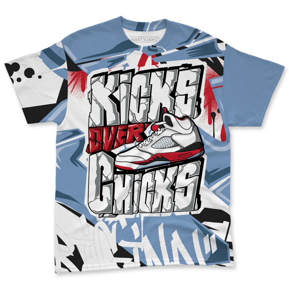 Fire-Red-5s-NastyJamz-T-Shirt-Match-Kicks-Over-Chicks-All-Over-Print