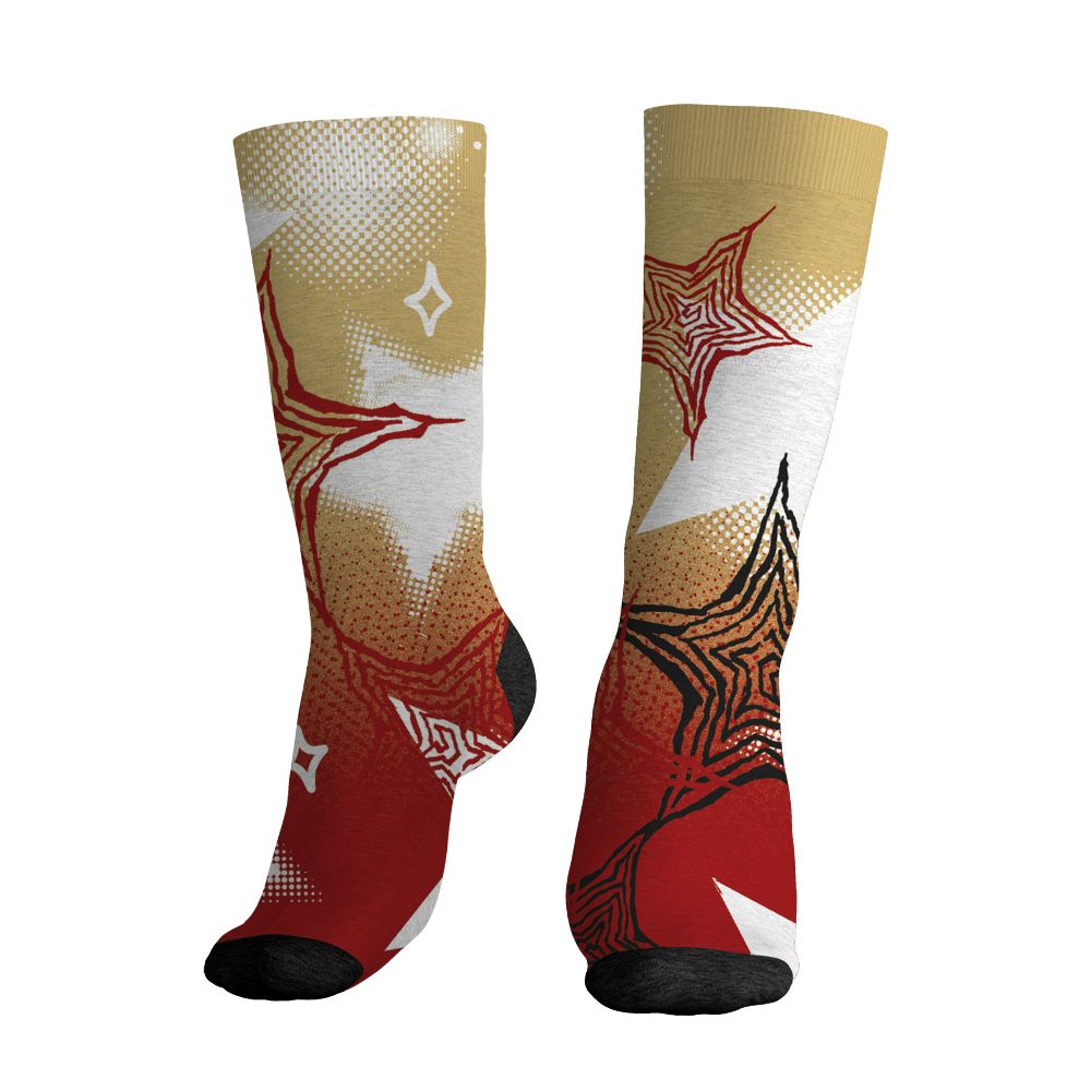 Pizza-4s-NastyJamz-Socks-Match-Pattern-With-All-The-Stars-All-Over-Print