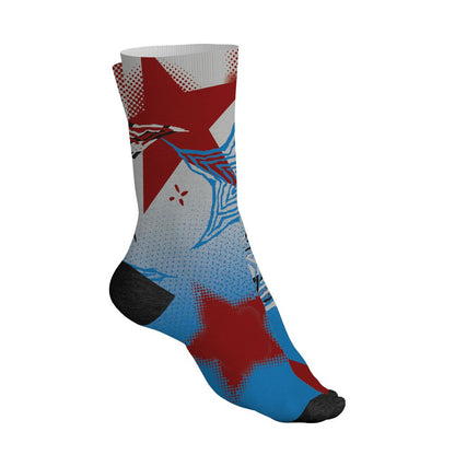 Spizike-Bordeaux-NastyJamz-Socks-Match-Pattern-With-All-The-Stars-All-Over-Print