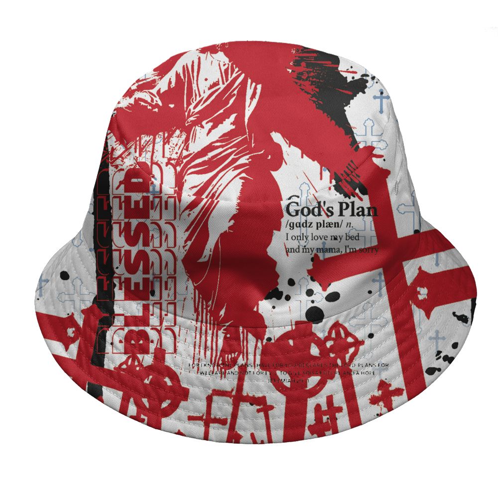 Fire-Red-5s-NastyJamz-Bucket-Hat-Match-Pattern-God&