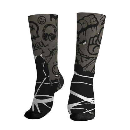 Cave-Stone-4s-NastyJamz-Socks-Match-Pattern-Dna-Graffiti-All-Over-Print