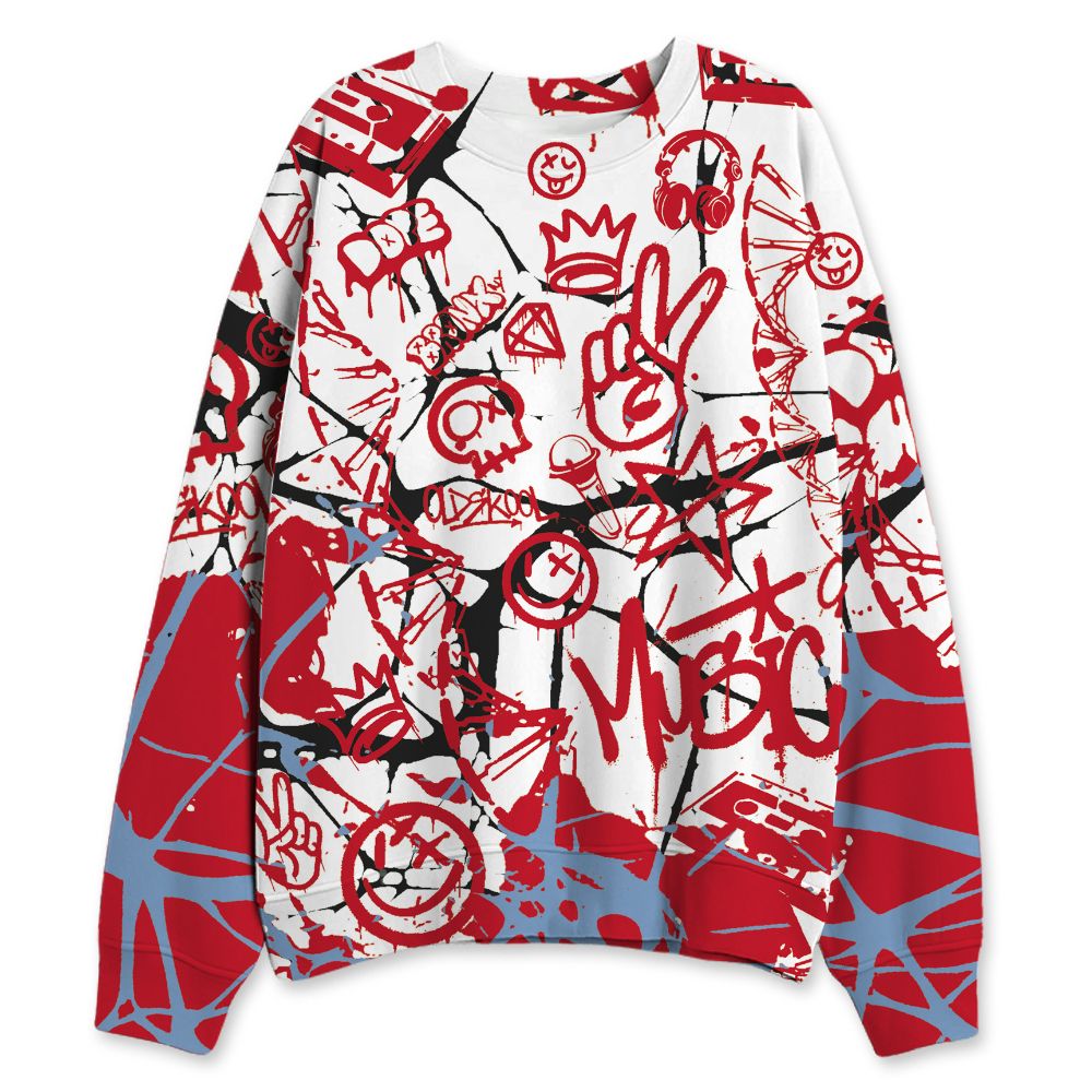 Fire-Red-5s-NastyJamz-Sweatshirt-Match-Pattern-Dna-Graffiti-All-Over-Print