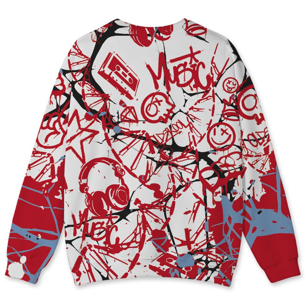 Fire-Red-5s-NastyJamz-Sweatshirt-Match-Pattern-Dna-Graffiti-All-Over-Print