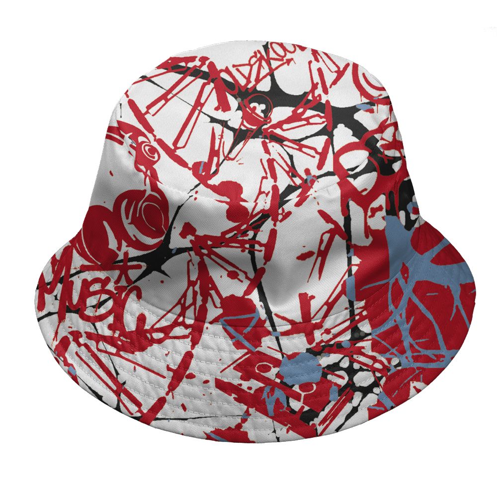 Fire-Red-5s-NastyJamz-Bucket-Hat-Match-Pattern-Dna-Graffiti-All-Over-Print